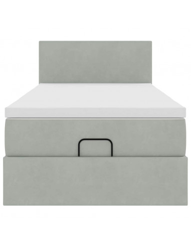 Struttura Letto Pouf con Materasso 100x200 cm Velluto