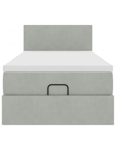Struttura Letto Pouf con Materasso 100x200 cm Velluto