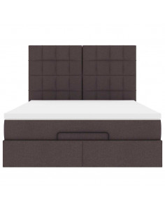 Struttura Letto Pouf con Materasso 140x200 cm in Tessuto 2