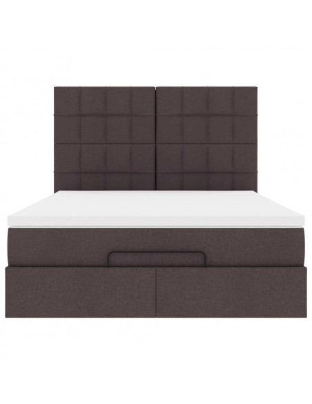 Struttura Letto Pouf con Materasso 140x200 cm in Tessuto