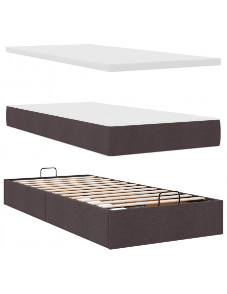 Struttura Letto Pouf con Materasso 80x200 cm in Tessuto