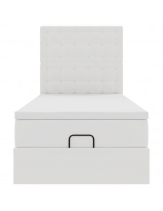 Letto Pouf con Materasso Bianco 80x200 cm Similpelle 2