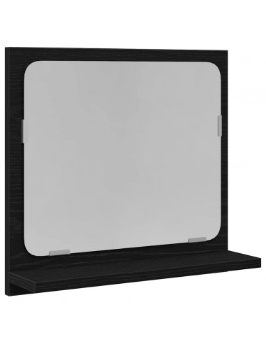 Specchio da Bagno Rovere Nero 40x10,5x37 cm Legno Multistrato