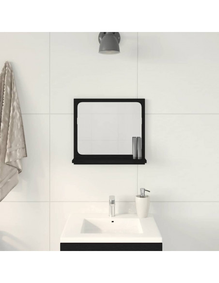 Specchio da Bagno Rovere Nero 40x10,5x37 cm Legno Multistrato