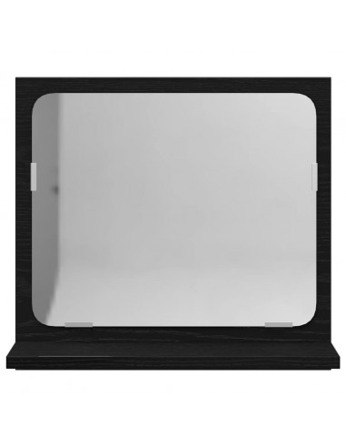 Specchio da Bagno Rovere Nero 40x10,5x37 cm Legno Multistrato