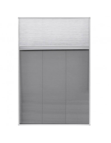 Zanzariera Plissettata in Alluminio 80x120 cm con Tendina