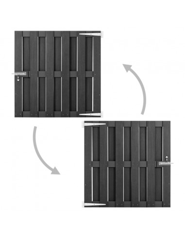 Cancello da Giardino in WPC 100x100 cm Grigio