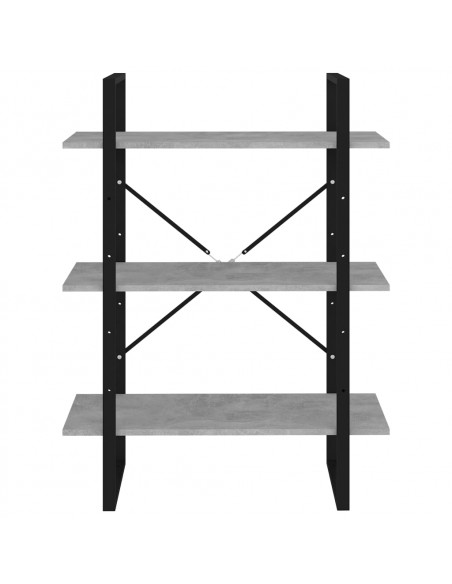 Libreria Grigio Cemento 80x30x105 cm in Legno Multistrato