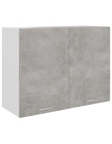 Mobile Pensile Grigio Cemento 80x31x60 cm in Legno Multistrato