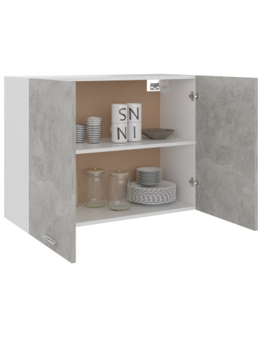 Mobile Pensile Grigio Cemento 80x31x60 cm in Legno Multistrato