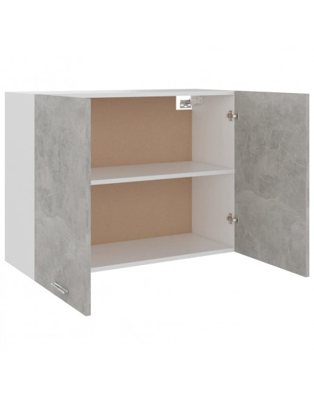 Mobile Pensile Grigio Cemento 80x31x60 cm in Legno Multistrato