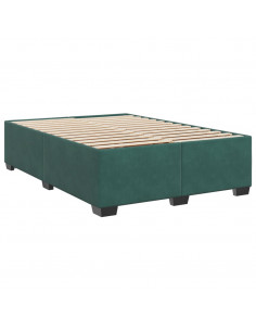 Giroletto a Molle con Materasso Verde Scuro 140x190 cm Velluto