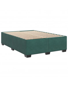 Giroletto a Molle con Materasso Verde Scuro 140x190 cm Velluto