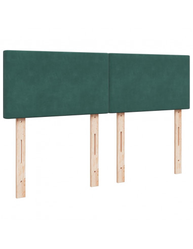 Giroletto a Molle con Materasso Verde Scuro 140x190 cm Velluto