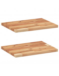 Mensole da Parete 2 pz 40x30x2 cm Legno Acacia Rifinito a Olio