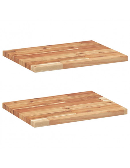 Mensole da Parete 2 pz 40x30x2 cm Legno Acacia Rifinito a Olio
