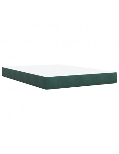 Giroletto a Molle con Materasso Verde Scuro 140x190 cm Velluto