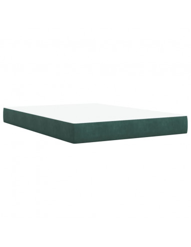 Giroletto a Molle con Materasso Verde Scuro 140x190 cm Velluto