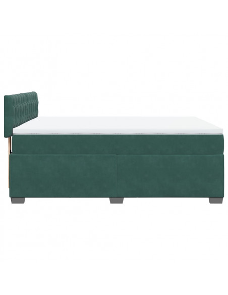 Giroletto a Molle con Materasso Verde Scuro 140x190 cm Velluto