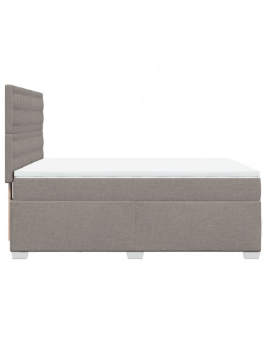 Giroletto a Molle con Materasso Tortora 140x190 cm in Tessuto