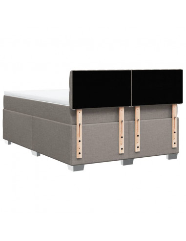 Giroletto a Molle con Materasso Tortora 140x190 cm in Tessuto