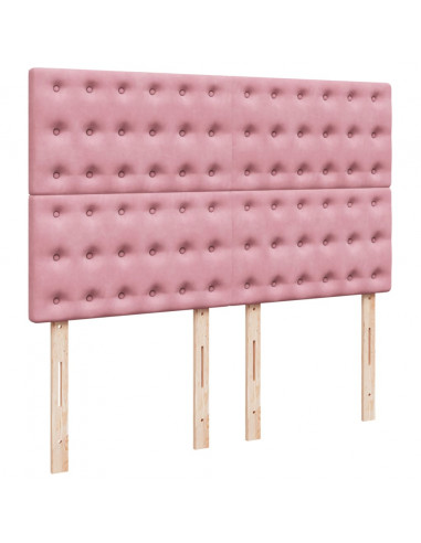 Giroletto a Molle con Materasso Rosa 160x200 cm in Velluto