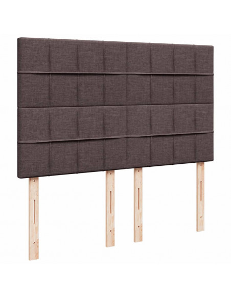 Giroletto a Molle con Materasso Marrone Scuro 160x200cm Tessuto