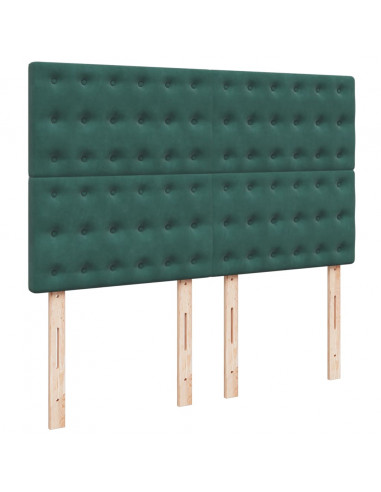Giroletto a Molle con Materasso Verde Scuro 160x200 cm Velluto