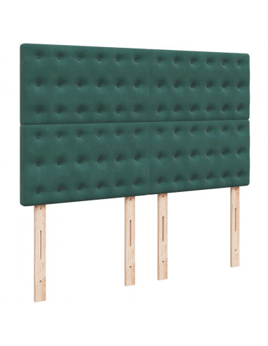 Giroletto a Molle con Materasso Verde Scuro 160x200 cm Velluto