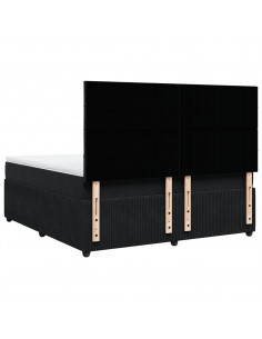 Giroletto a Molle con Materasso Nero 180x200 cm in Velluto 2