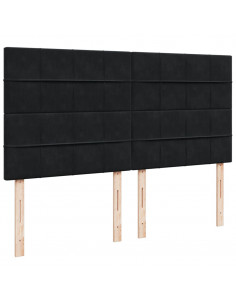 Giroletto a Molle con Materasso Nero 180x200 cm in Velluto