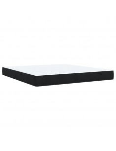 Giroletto a Molle con Materasso Nero 180x200 cm in Velluto