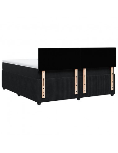 Giroletto a Molle con Materasso Nero 180x200 cm in Velluto