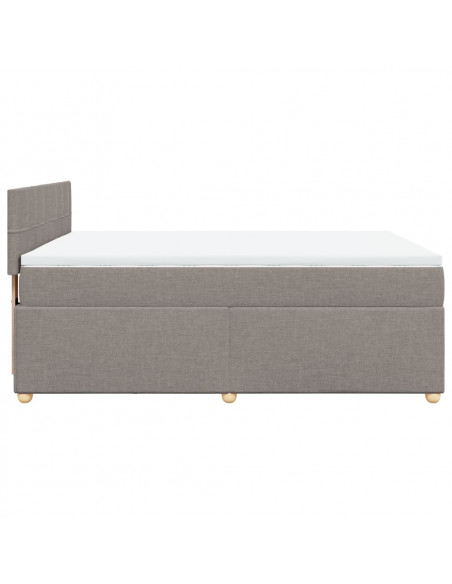Giroletto a Molle con Materasso Tortora 140x190 cm in Tessuto