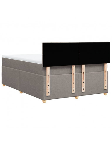 Giroletto a Molle con Materasso Tortora 140x190 cm in Tessuto