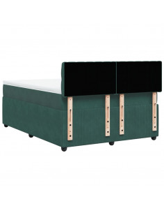 Giroletto a Molle con Materasso Verde Scuro 140x190 cm Velluto 2