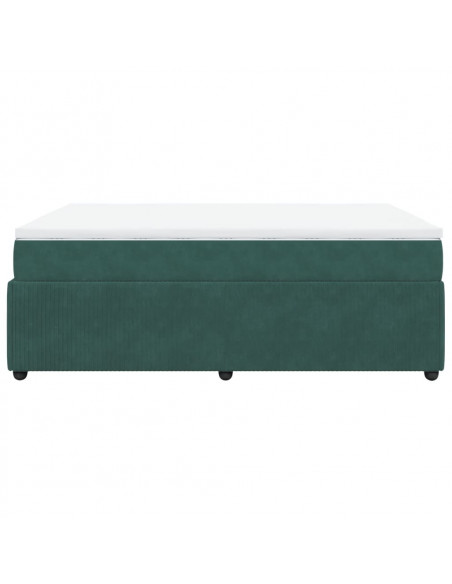 Giroletto a Molle con Materasso Verde Scuro 140x190 cm Velluto