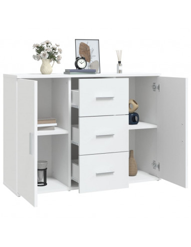 Credenza Bianca 91x29,5x65 cm in Legno Multistrato