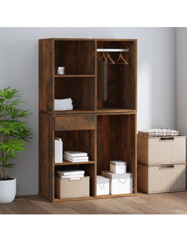 Armadietto Cosmetici Rovere Fumo 80x40x65 cm Legno Multistrato