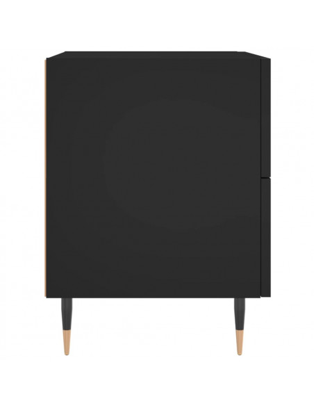 Comodino Nero 40x35x47,5 cm in Legno Multistrato