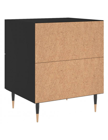 Comodino Nero 40x35x47,5 cm in Legno Multistrato