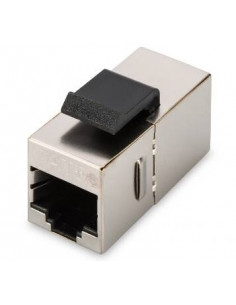 COUPLER CAT5E RJ45 UTP F/F NERO CON GANCI PER PANNELLI