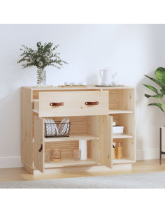 Credenza 98,5x40x75 cm in Legno Massello di Pino 2