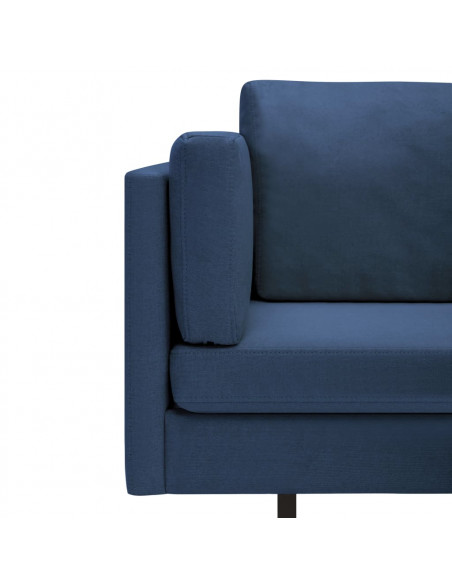 Divano Angolare Blu in Tessuto