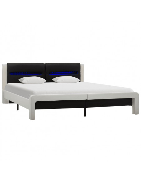 Giroletto con LED Bianco e Nero in Similpelle 180x200 cm