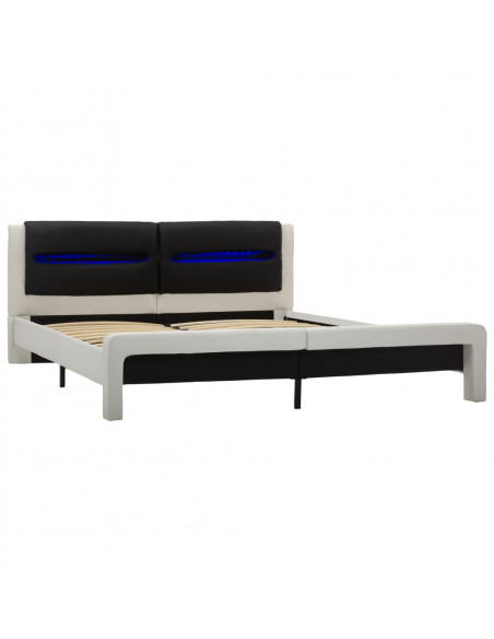 Giroletto con LED Bianco e Nero in Similpelle 180x200 cm