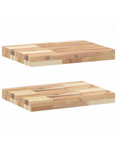 Mensole da Parete 2 pz 40x30x4 cm Legno Acacia Non Trattato