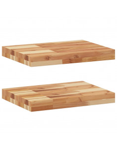 Mensole da Parete 2 pz 40x30x4 cm Legno Acacia Rifinito a Olio