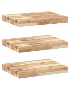 Mensole da Parete 3 pz 40x30x4 cm Legno Acacia Non Trattato