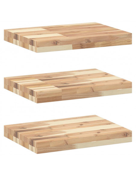 Mensole da Parete 3 pz 40x30x4 cm Legno Acacia Non Trattato